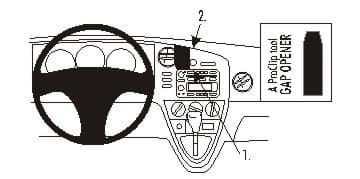 Bild von Brodit ProClip rechts vom Lenkrad oben für Toyota Matrix 03-04